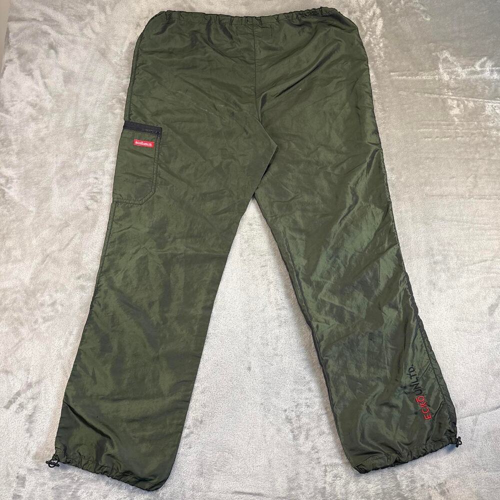 Vintage Y2K Ecko Unltd Military Green Nylon Cargo Track Pants Men’s XL